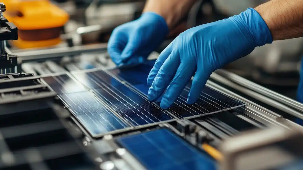 perovskite solar cell assembly on a production line