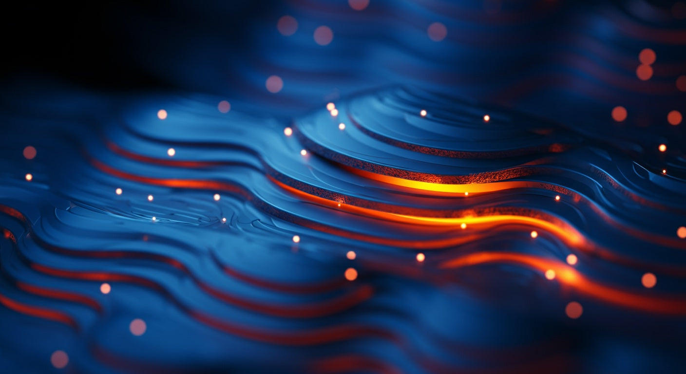 abstract energy flow in layered material.